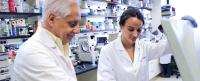 Researchers working in a lab.